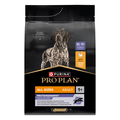 ProPlan Protein&Energy, З куркою, Для дорослих активних та робочих собак усіх розмірів, сухий корм, 4×3 кг