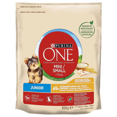 Purina One Mini Junior, З куркою та рисом, Для цуценят, сухий корм 8×800 г