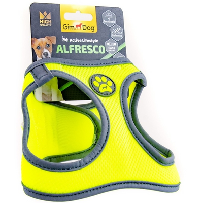 Шлея GimDog для собак Alfresco жовта неопрен розмір S 37-40 см