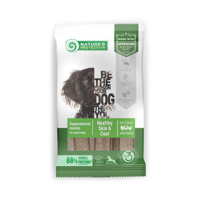 Nature's Protection Healthy Skin&Coat Poultry Ласощі для собак з м'ясом птиці, 160 г