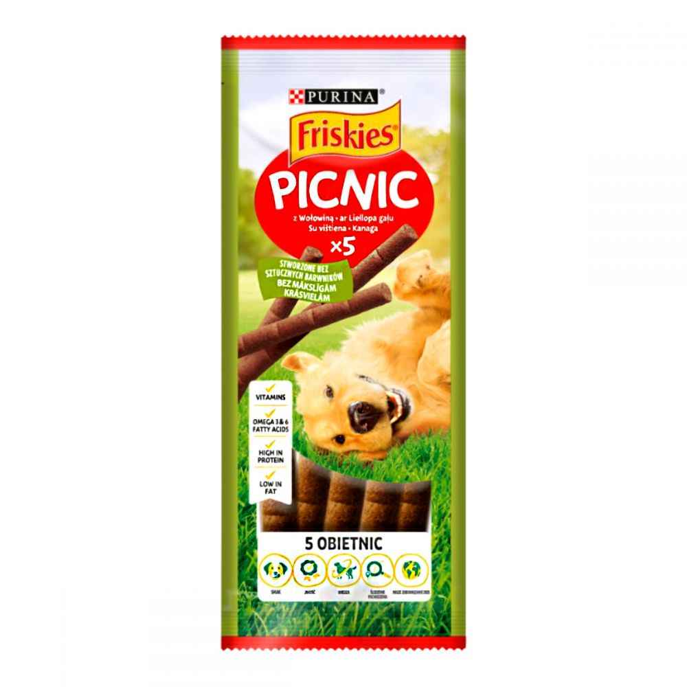 Friskies® Picnic, Додатковий сухий корм для дорослих собак, з яловичиною 32×42 г