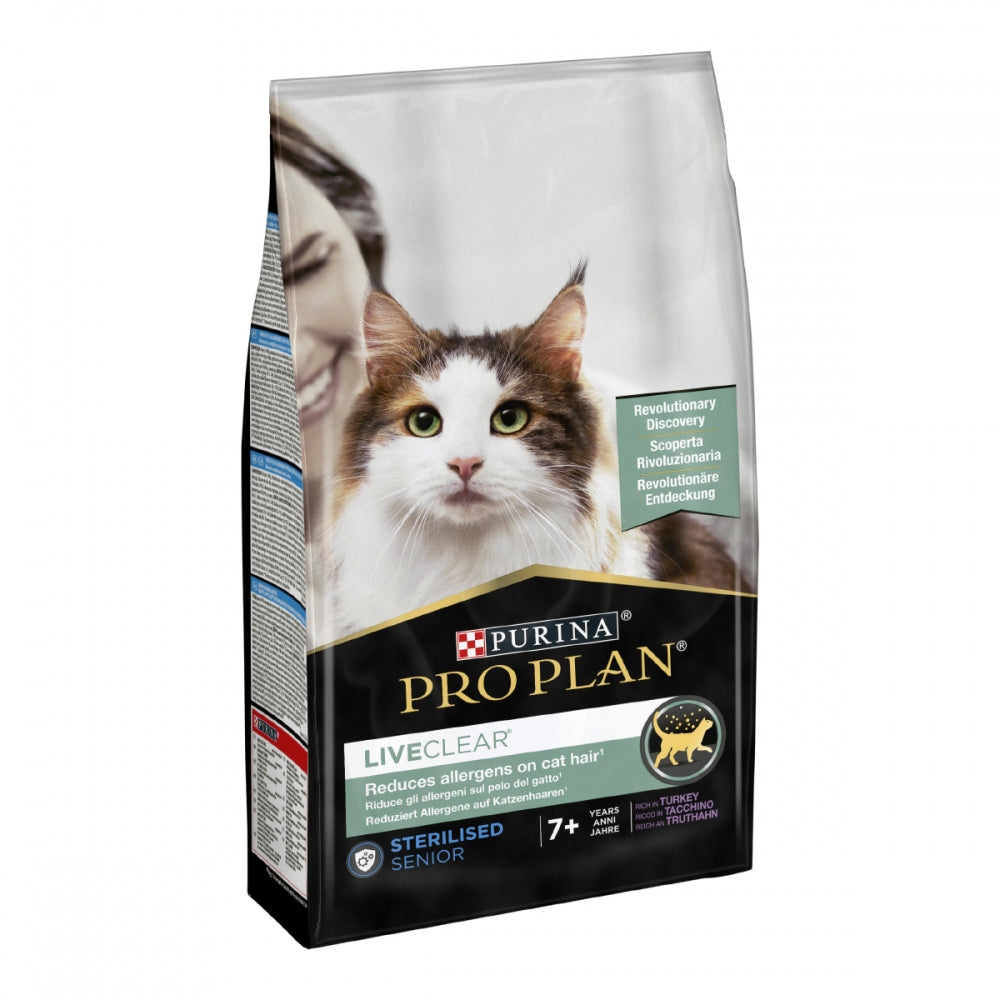 ProPlan LiveClear Sterilised Snr, З індичкою, Для стерилізованих котів старше 7 років, сухий корм, 6×1,4 кг