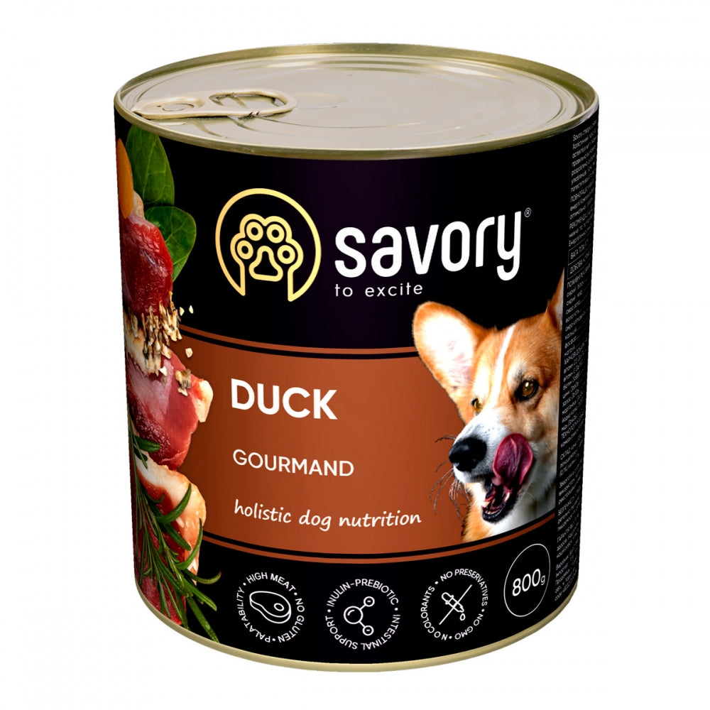 Корм вологий Savory Dog Gourmand Duck паштет для дорослих собак усіх порід з качкою 200 г