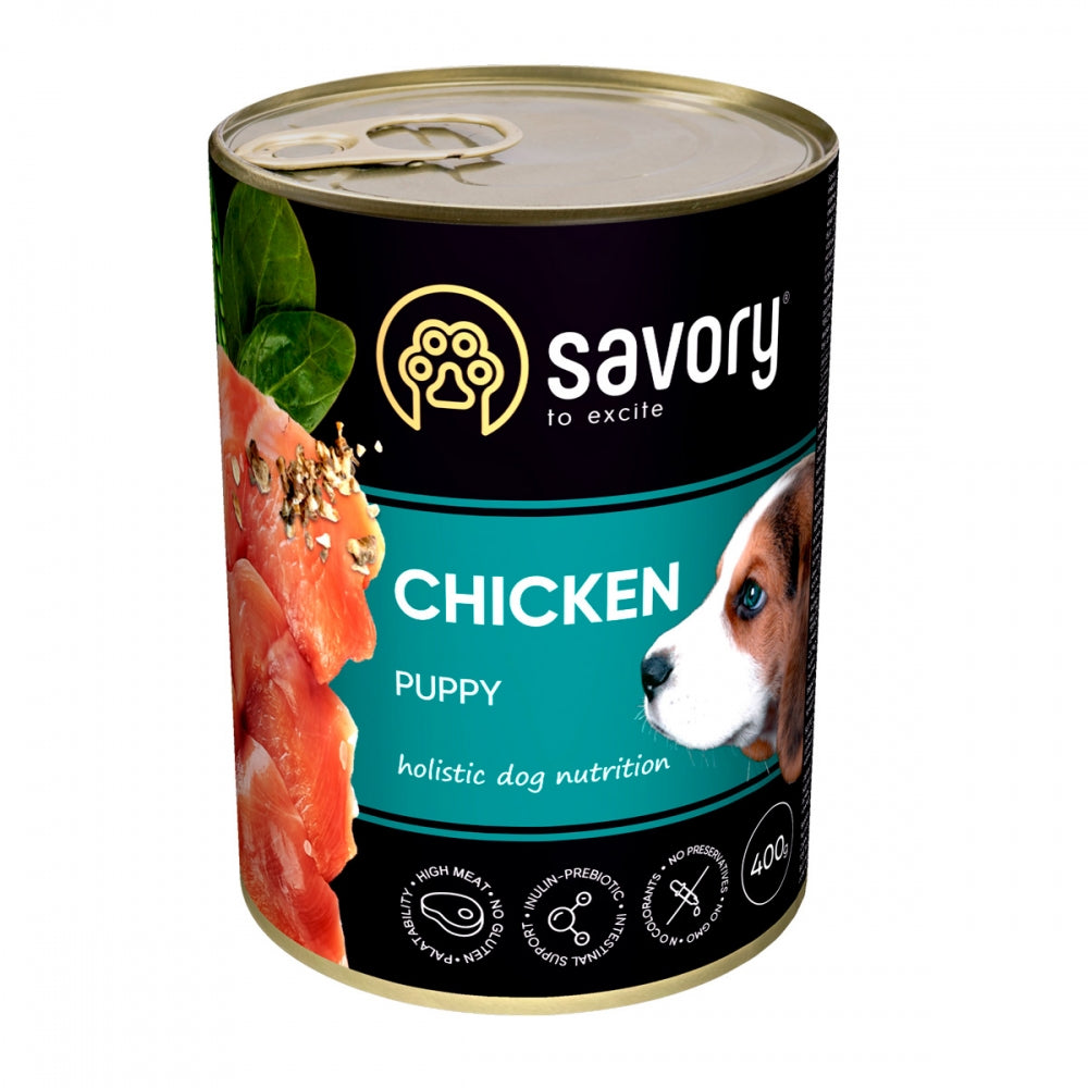 Корм вологий Savory Dog All breeds Puppy Chicken паштет для цуценят усіх порід з куркою 400 г
