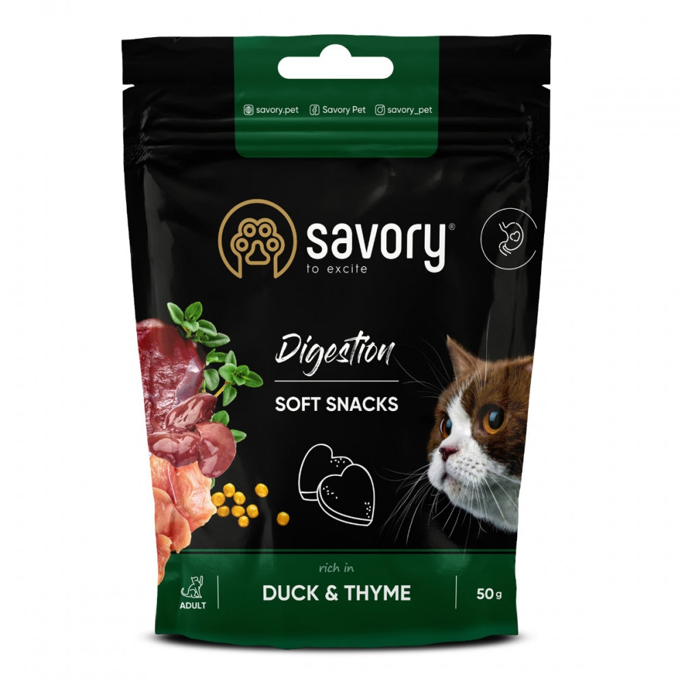 М які ласощі Savory для покращення травлення котів, качка та чебрець