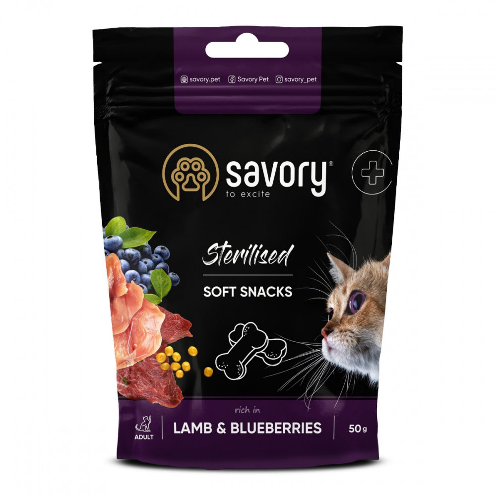 М які ласощі Savory для здоров’я стерилізованих котів, ягня та чорниці
