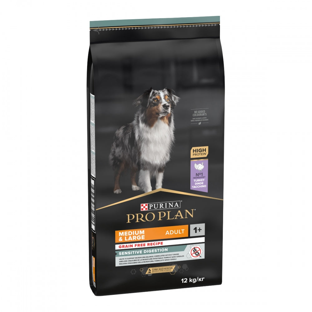 ProPlan Medium&Large Sensitive, З індичкою, Беззерновой для собак сер/вел, порід з чутл, травленням, сухий корм, 12 кг