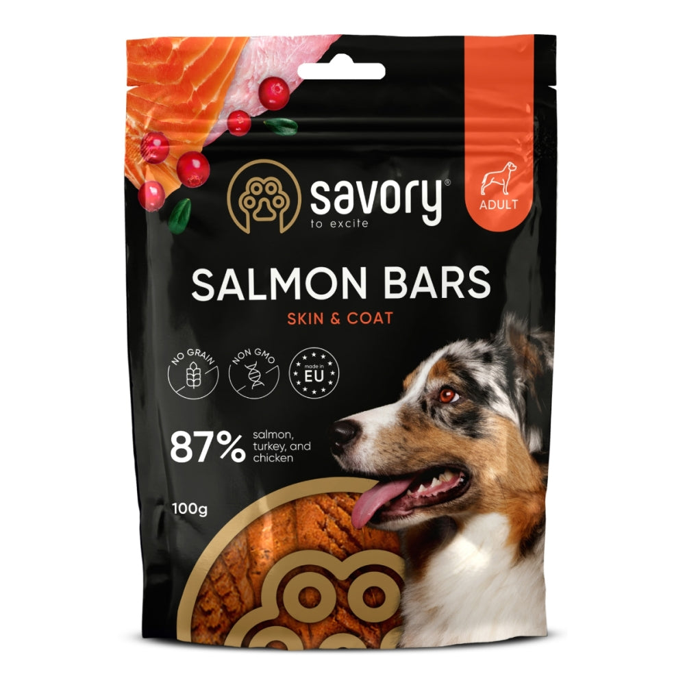 Джерки Savory Bars With Salmon батончики для собак з лососем 100 г