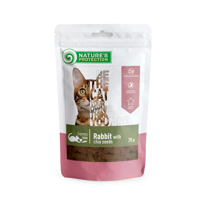 Nature's Protection Rabbit with chia seeds Ласощі для котів снеки з кролика з чіа, 75 г