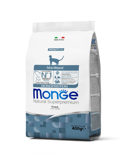 MONGE CAT MONOPROTEIN STERILIZED TROTA 400 г корм сухий для котів