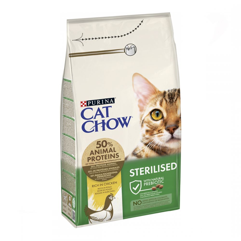 CAT CHOW Sterilized, Для стерилізованих котів, З куркою, сухий корм/кот 15 кг
