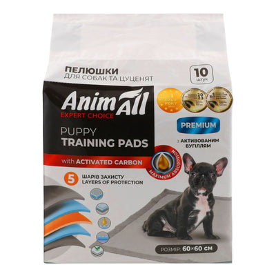 Пелюшки AnimAll 60х60 см з активованим вугіллям, 10 штук