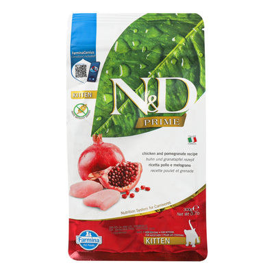 Farmina N&D Grain Free PRIME CHICKEN & POMEGRANATE KITTEN сухий корм для кошенят 300 г