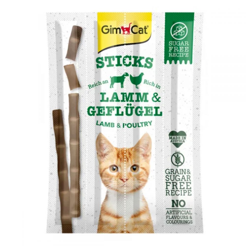 Ласощі GimCat для котів палички з ягням та куркою 4 шт по 5 г