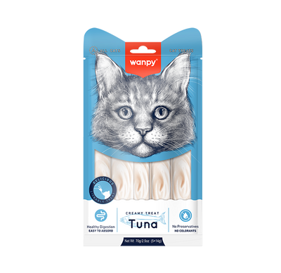 Wanpy Creamy Treat тунець, рідкі ласощі для котів, 14 г х 5 шт