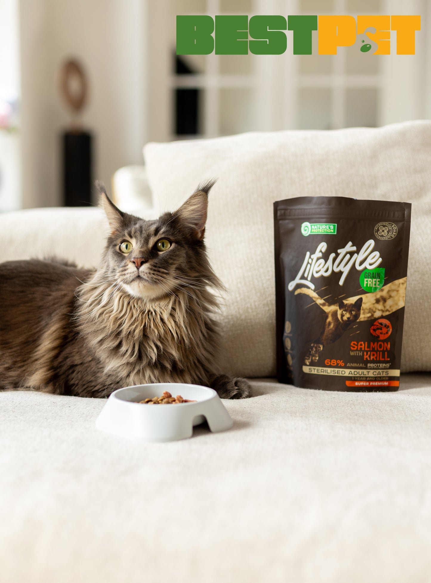 Nature's Protection Lifestyle Sterilised Salmon Сухий беззерновий корм для стерилізованих котів з лососем, 400 г