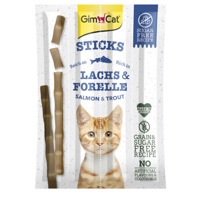 Ласощі GimCat для котів палички з лососем та фореллю 4 шт по 5 г