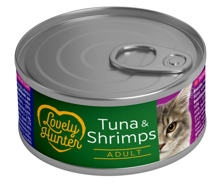 Lovely Hunter Adult cats Tuna & Shrimp Вологий корм для дорослих котів з тунцем і креветками, 85 г