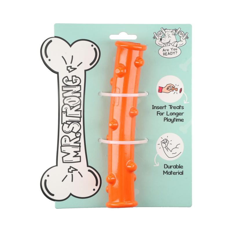 MR.STRONG Іграшка для собак Палиця помаранчева, 18 x 4 см