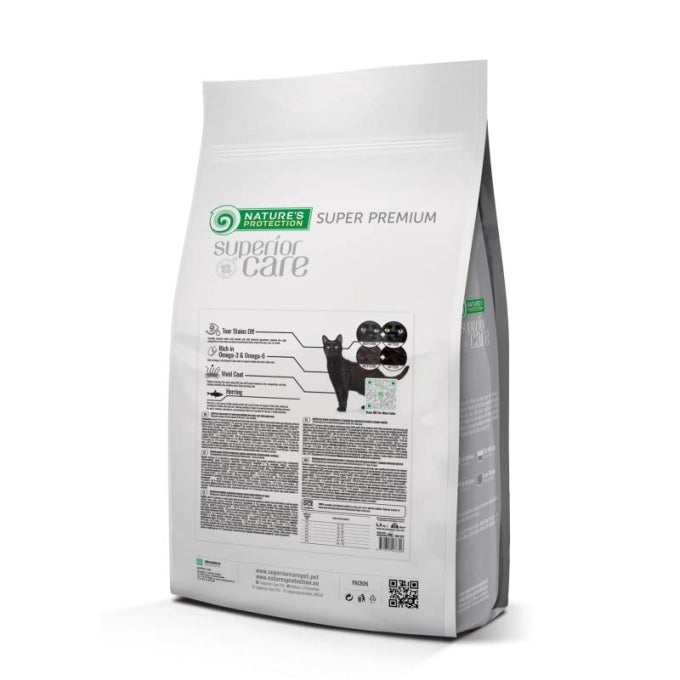 Nature's Protection Superior Care Dark Cats Grain Free Herring Сухий беззерновий корм для дорослих котів з темним забарв