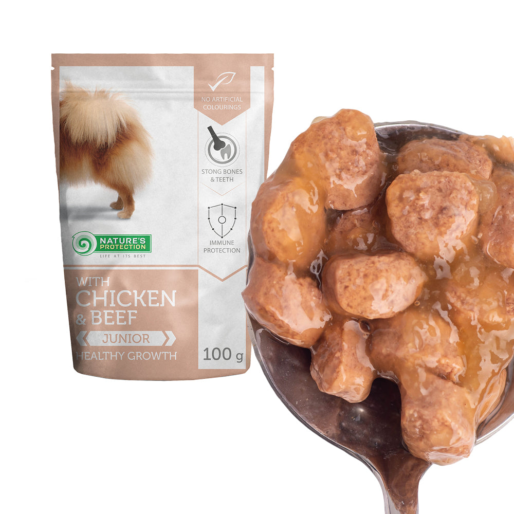 Nature's Protection Junior Small Breeds Healthy Growth Chicken & Beef Вологий корм для молодих собак малих порід з курко