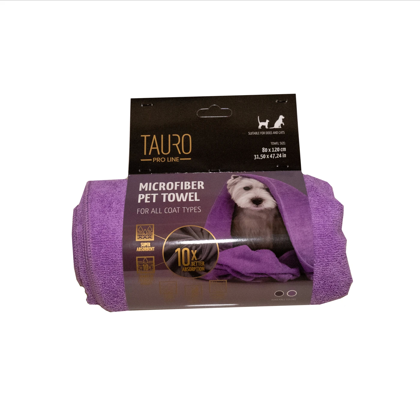 Tauro Pro Line Рушник з мікрофібри для домашніх тварин фіолетовий, 80 х 120 см