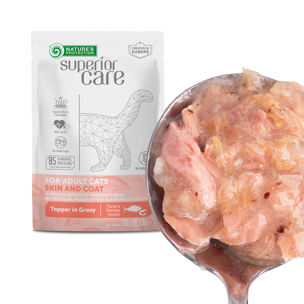 Nature's Protection Superior Care Adult Cats Skin&Coat Tuna & Shrimps Вологий корм для котів для догляду за шкірою та ше