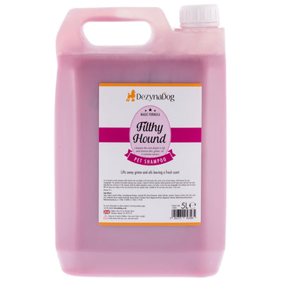 Шампунь Dezynadog Filthy Hound Deep Clean для глибокого очищення брудної шерсті дезодорує має стійкий аромат Пармської Фіалки 5л