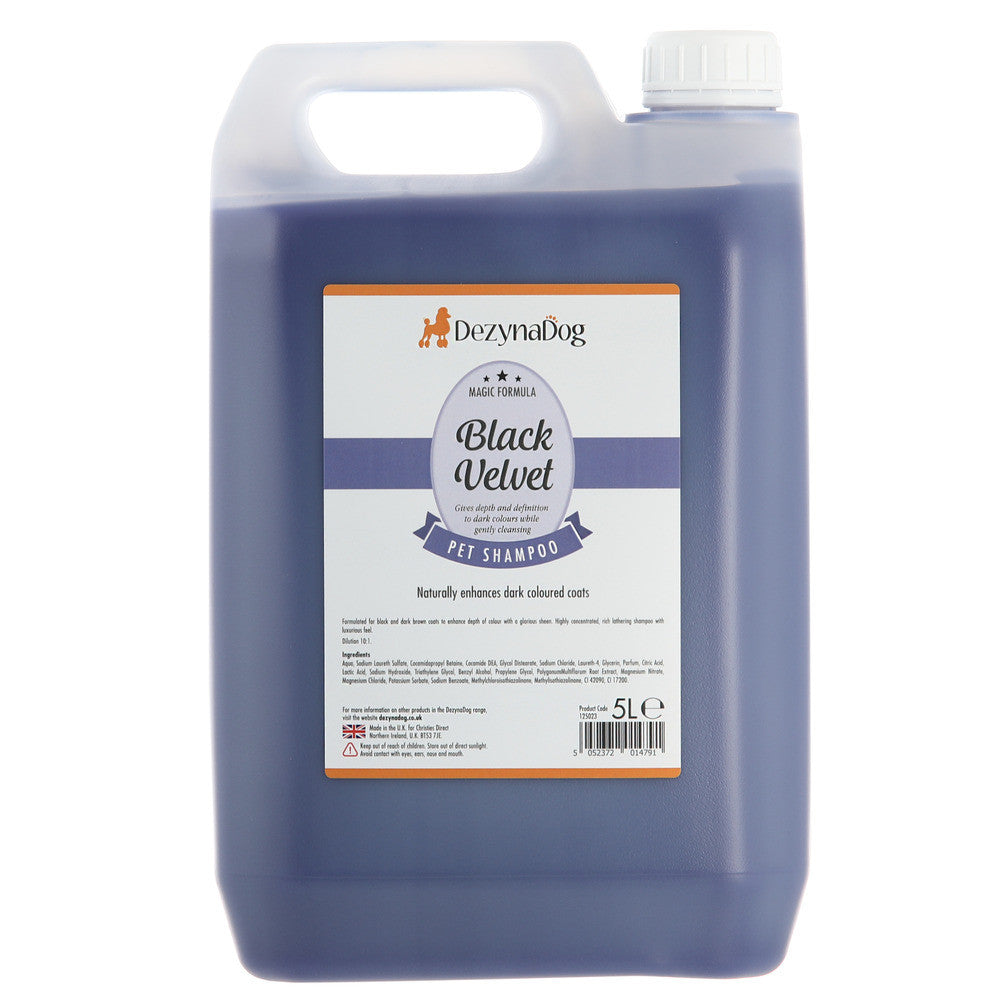 Шампунь Dezynadog Black Velvet Colour Enhance для посилення кольору чорної та темно-коричневої шерсті для усіх порід відновлює блиск та колір 5л