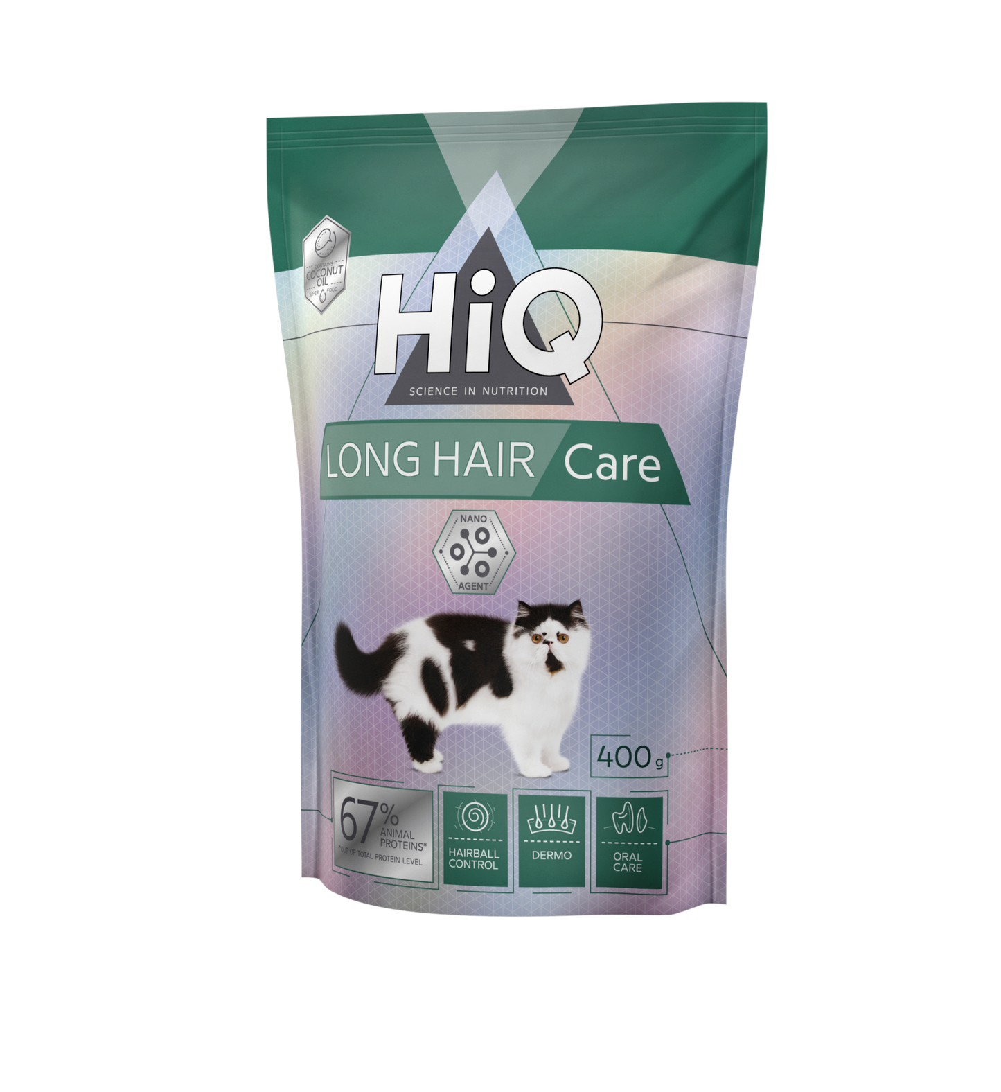 HiQ LongHair Care Сухий корм для дорослих довгошерстних котів, 400 г