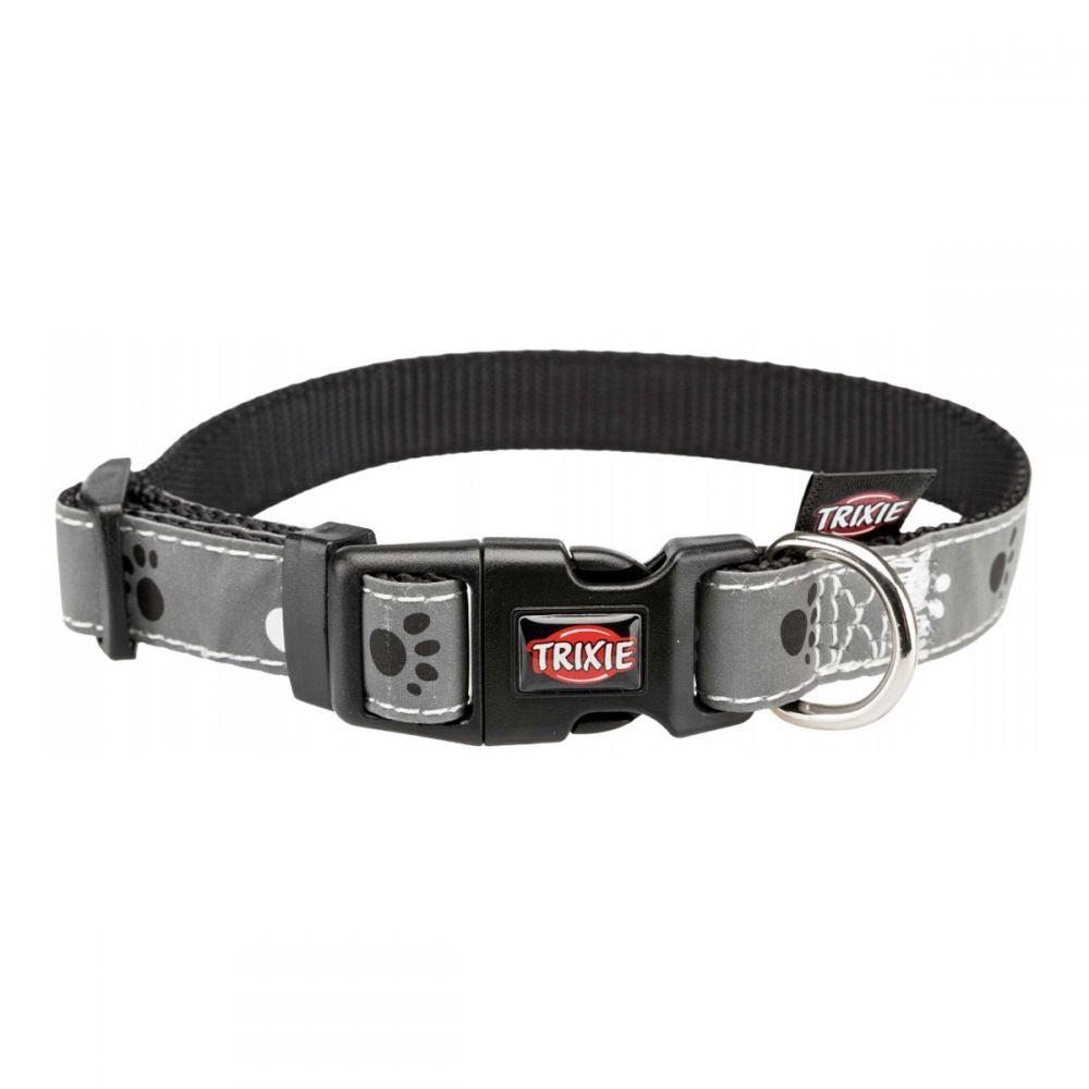 Нашийник Trixie для собак Silver Reflect з лапами світловідбиваючий сірий розмір XS-S 22-35 см/15 мм