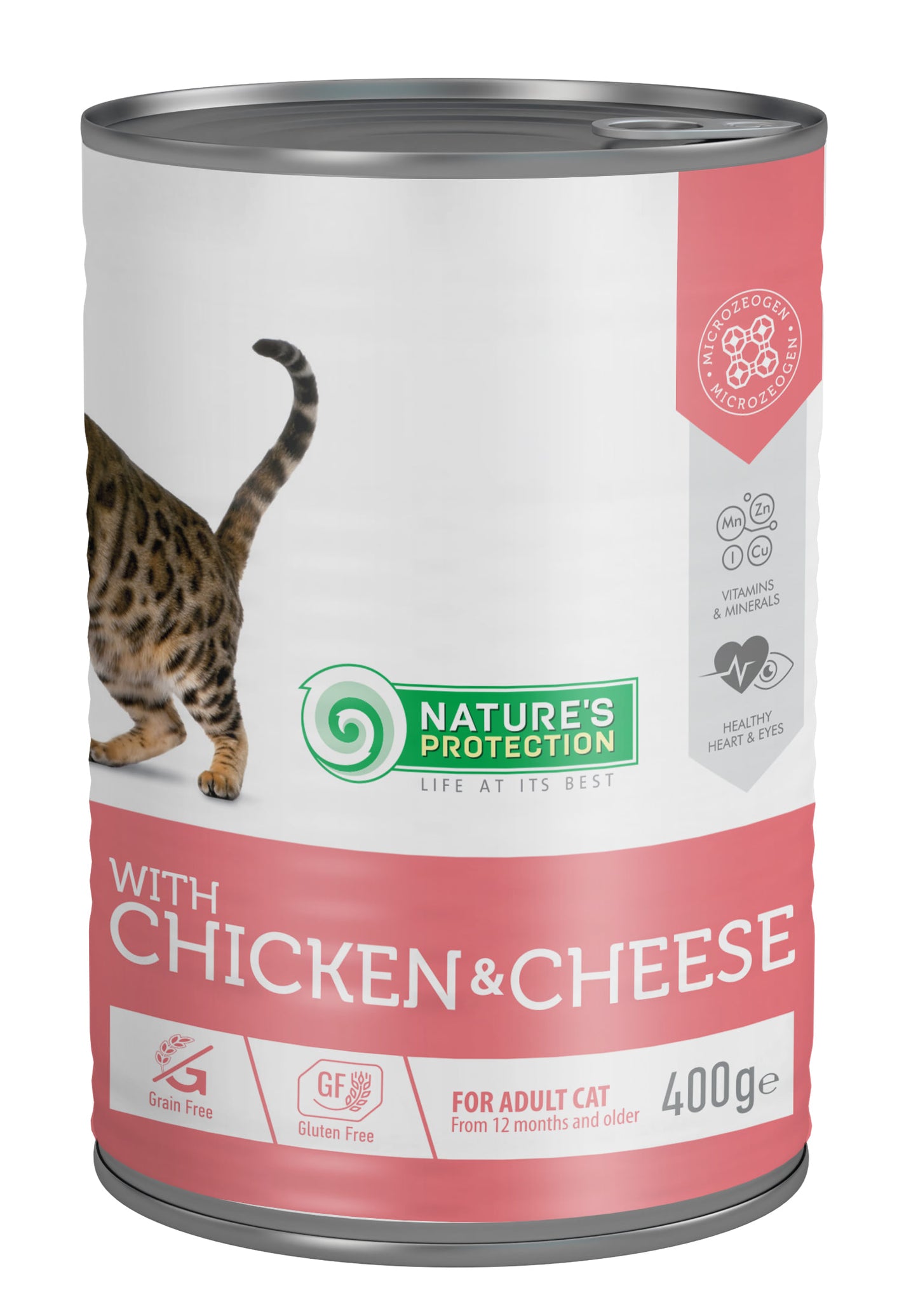Nature's Protection Adult cats Сhicken & Сheese Вологий корм для котів з куркою і сиром, 400 г
