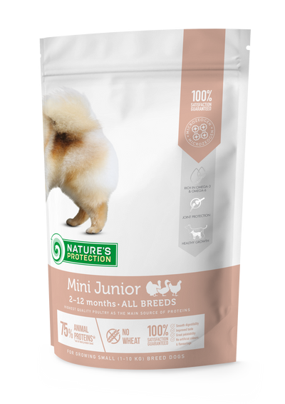 Nature's Protection Mini Junior Small Breeds Сухий корм для цуценят малих порід з м'ясом птиці, 500 г