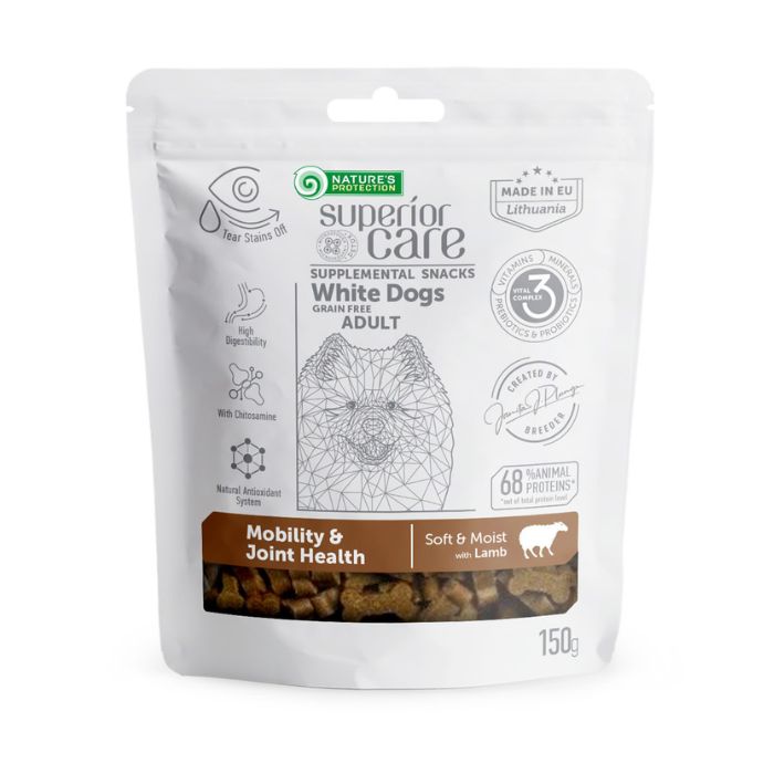 Nature's Protection Superior Care White Dogs Mobility & Joint Health Беззернові ласощі для дорослих собак із білим забар