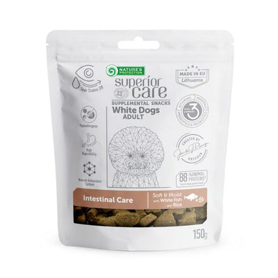 Nature's Protection Superior Care White Dogs Intestinal Care Ласощі для дорослих собак із білим забарвленням з білою риб