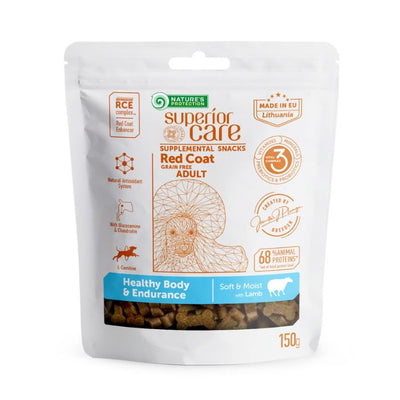 Nature's Protection Superior Care Red Coat Healthy Body & Endurance Беззернові ласощі для дорослих собак із рудим забарв