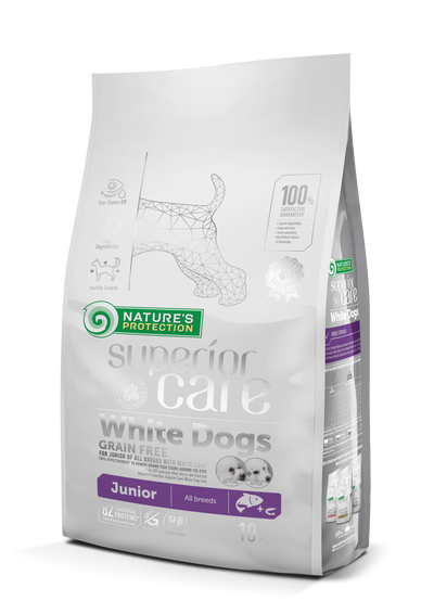 Nature's Protection Superior Care White Dogs Grain Free Salmon Junior All Breeds Сухий беззерновий корм для юніорів усіх