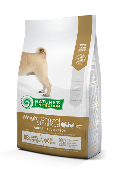 Nature's Protection Weight Control Sterilised Adult All Breeds Сухий корм для дорослих собак схильних до повноти, після 