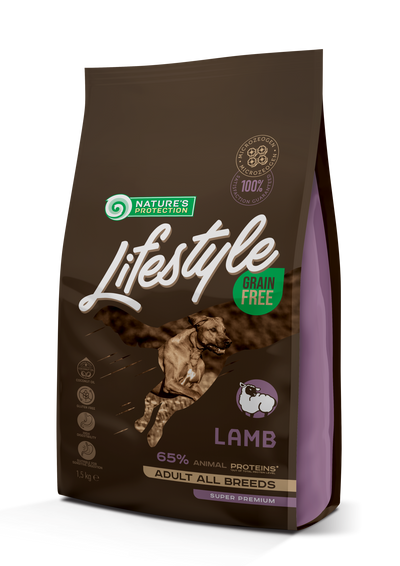Nature's Protection Lifestyle Grain Free Lamb Adult All Breeds Сухий беззерновий корм для собак усіх порід з ягням, 1,5 