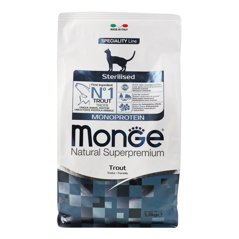 Monge Cat Monoprotein Sterilised форель, корм сухий для стерилізованих котів 1,5 кг