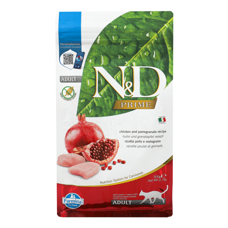 Farmina N&D Grain Free PRIME CHICKEN & POMEGRANATE ADULT сухий корм для котів 300 г