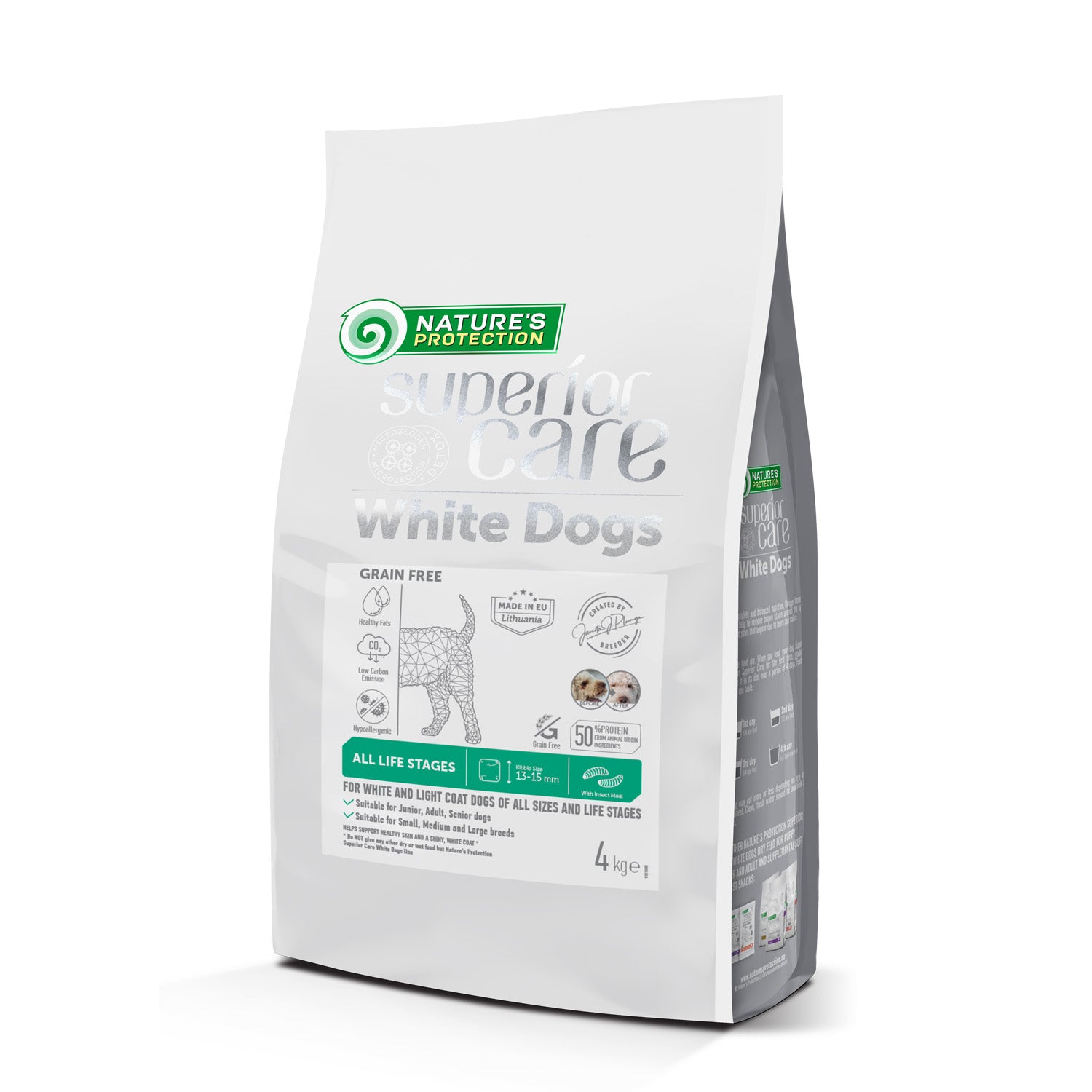 Nature's Protection Superior Care White Dogs Grain Free Insect All Sizes&Life Stages Сухий беззерновий корм для собак ус