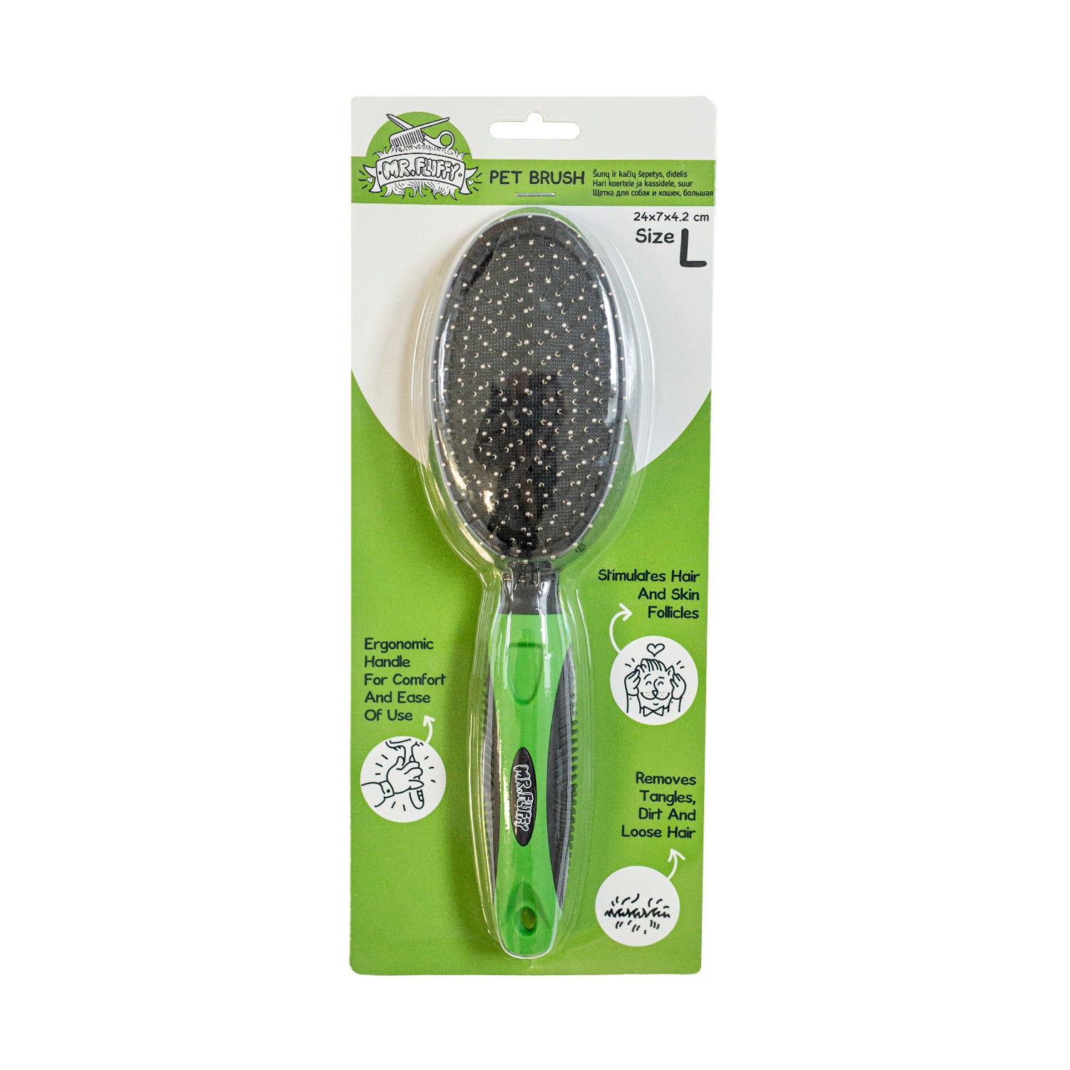 Гребінець-щітка для собак та котів Mr.Fluffy Pet brush, large