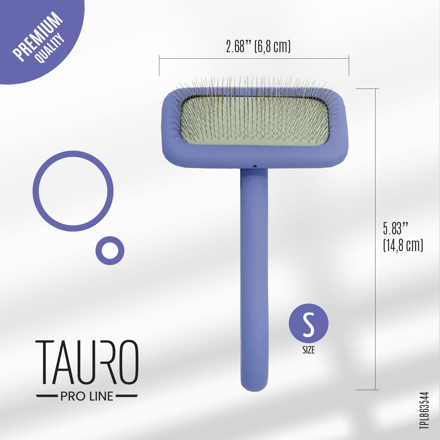 Tauro Pro Line Щітка дерев'яна прямокутна, зубці 11 мм, фіолетова, S, 7 х 16 см