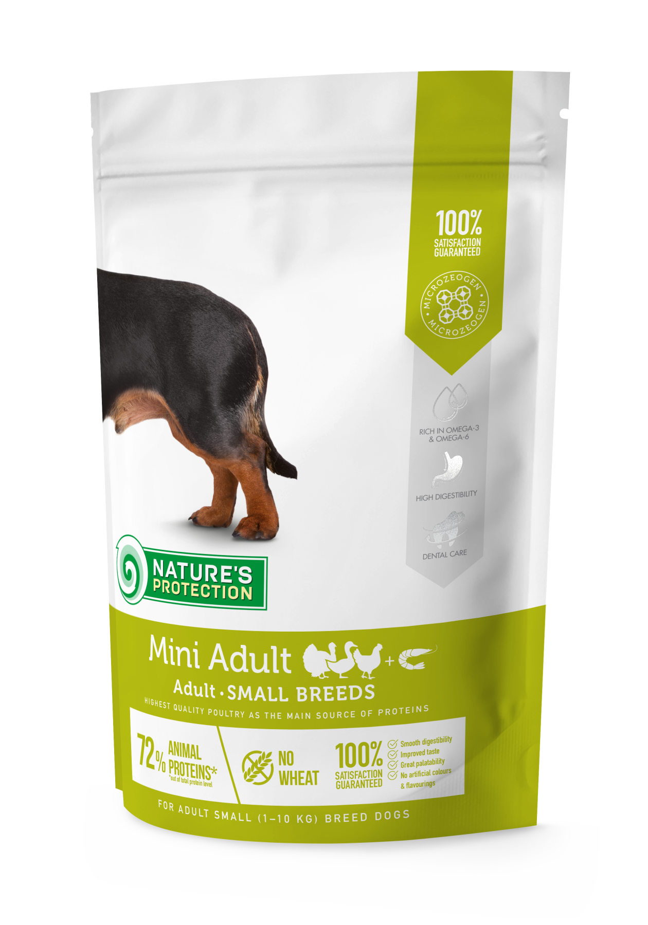 Nature's Protection Mini Adult Small Breeds Сухий корм для дорослих собак малих порід з м'ясом птиці, 500 г