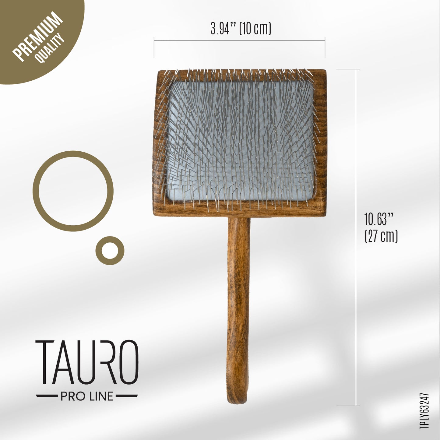Tauro Pro Line Щітка дерев'яна прямокутна, штивти 25 мм для собак з довгою або густою шерстю