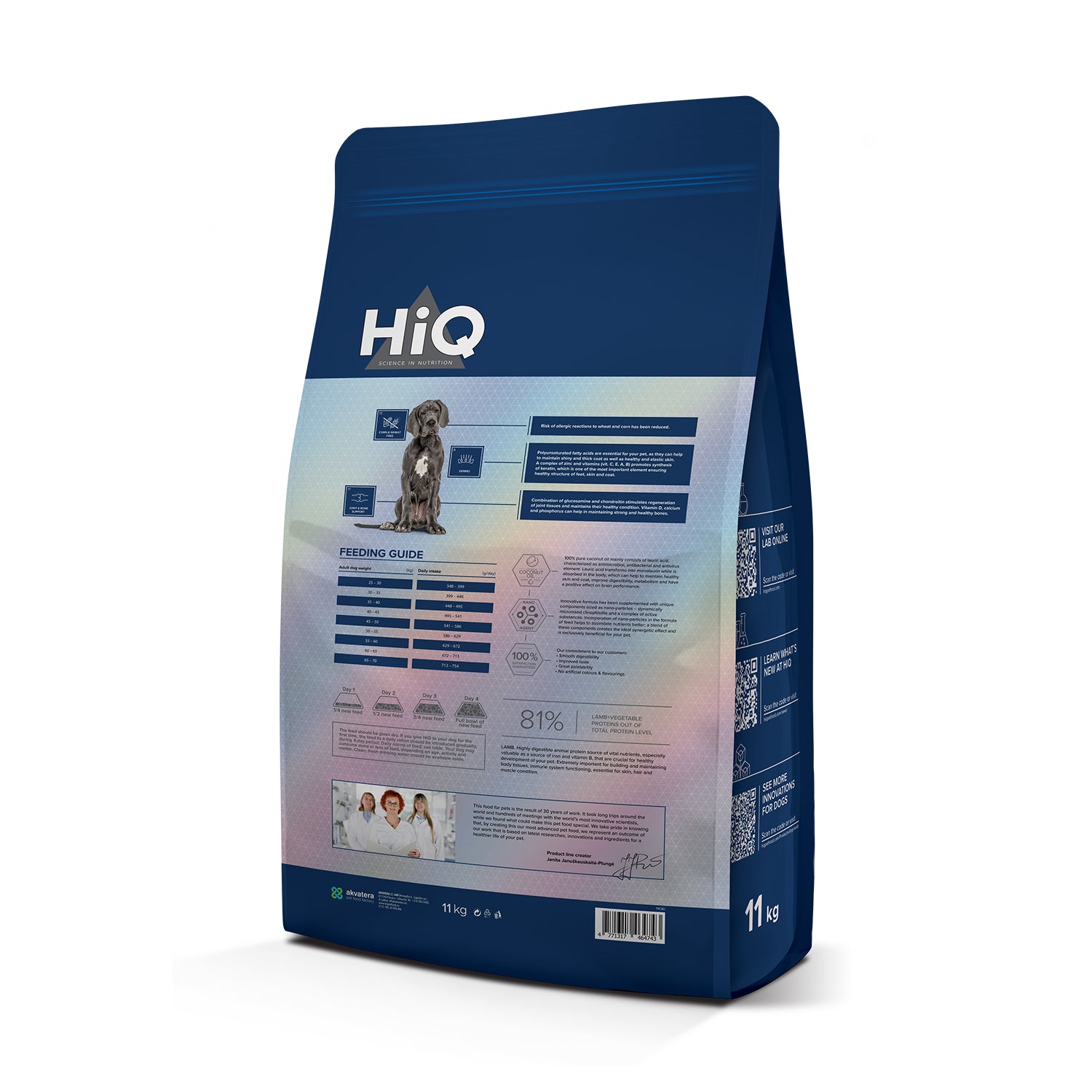 HiQ Maxi Adult Lamb Сухий корм для дорослих собак великих порід з ягням, 11 кг