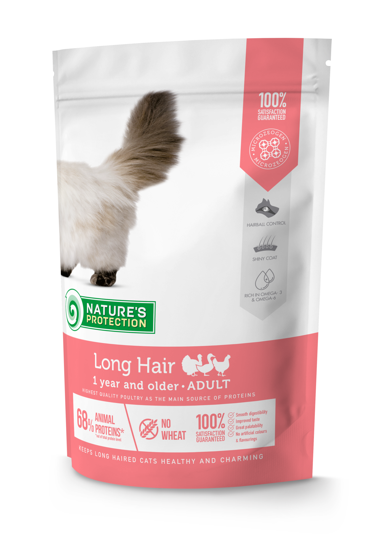 Nature's Protection Long hair Сухий корм для дорослих котів з довгою шерстю, 400 г
