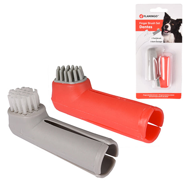 Flamingo Finger Toothbrush набір зубних щіток на палець для собак і котів