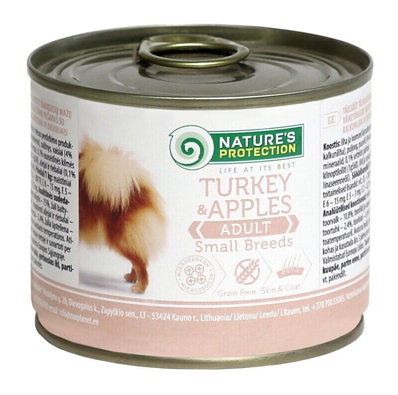 Nature's Protection Adult Small BreedsTurkey & Apples Вологий корм для собак малих порід з індичкою і яблуками, 200 г